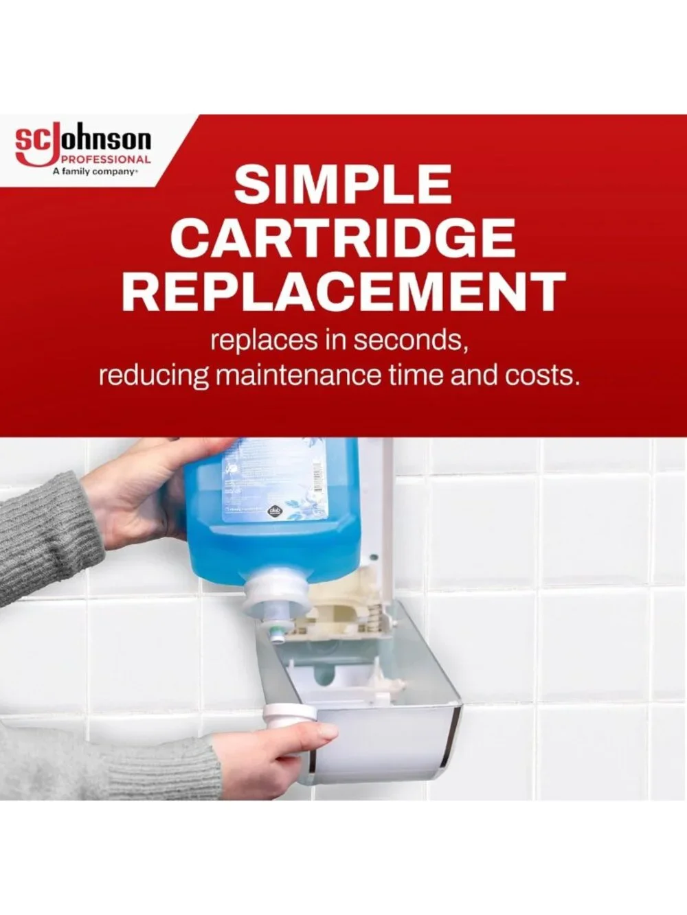 Wall Mount Foam Soap Dispenser Kit with 1L Hand Wash Refill - Professional Use